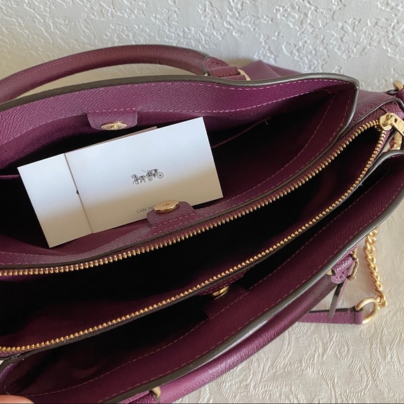 Coach burgundy Leather Sage Carryall Bag - Picture 4 of 8